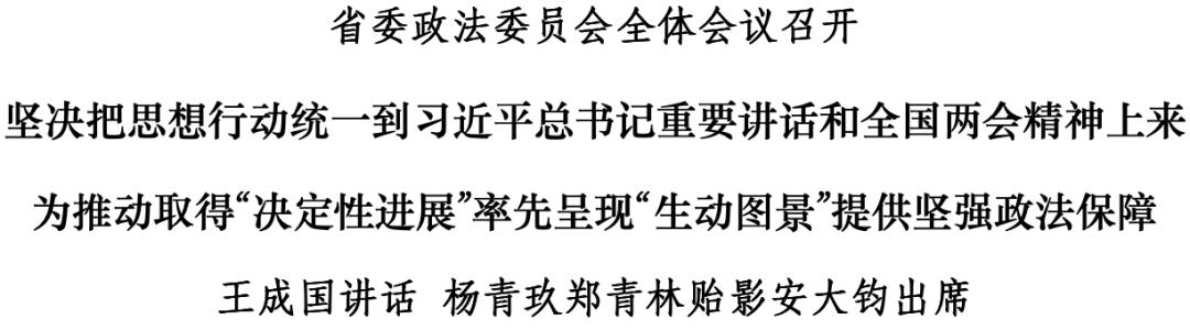 省委政法委员会全体会议召开